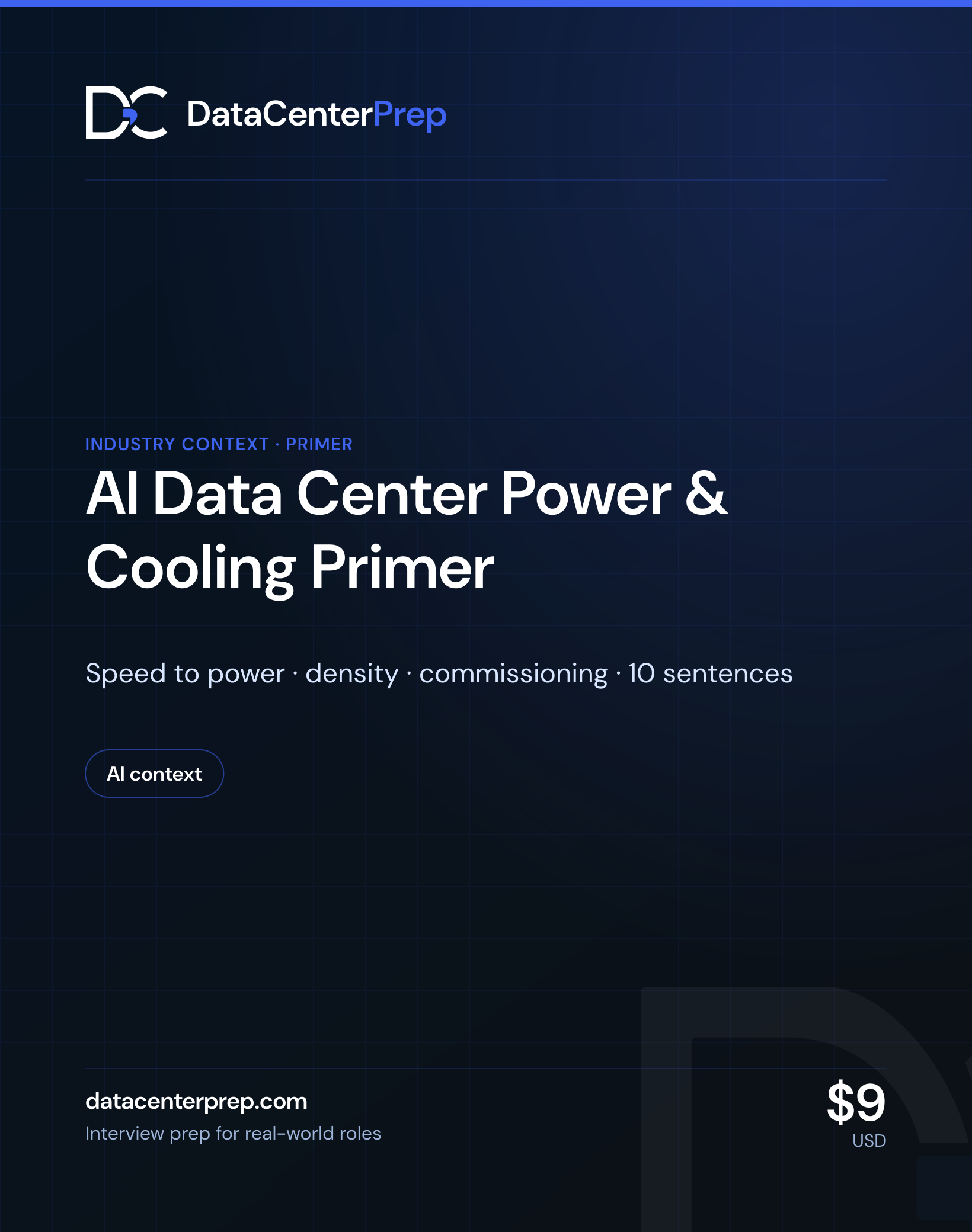 AI Data Center Power and Cooling Primer — product cover