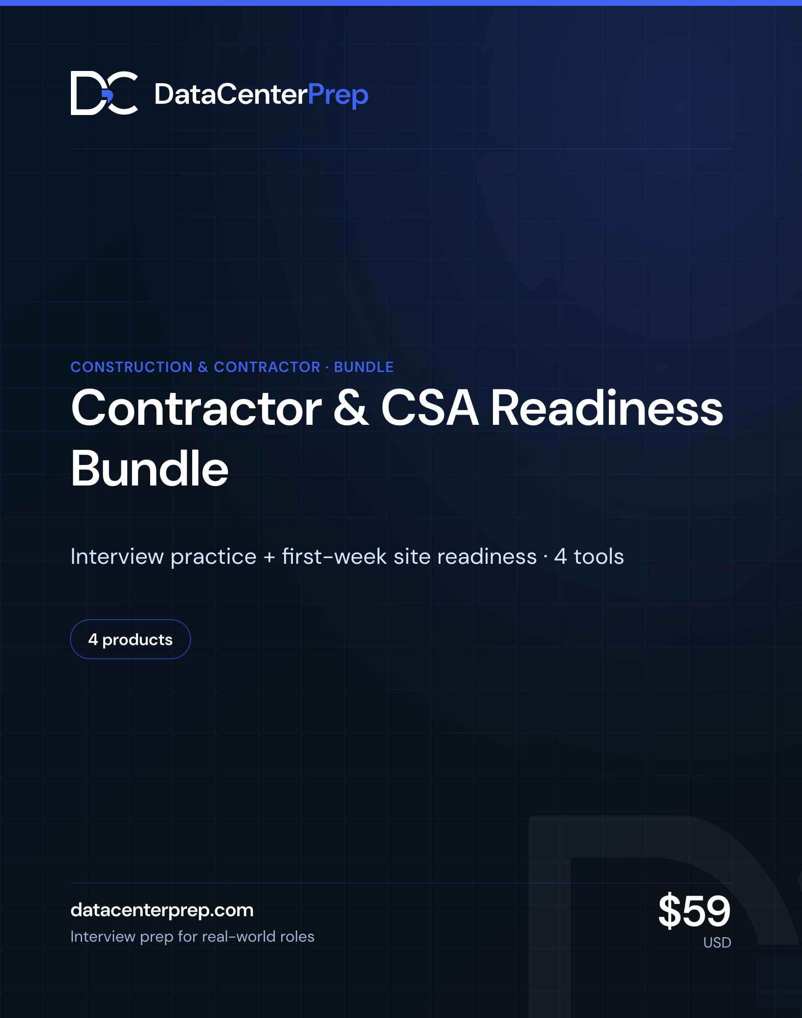 Data Center Contractor & CSA Readiness Bundle — product cover