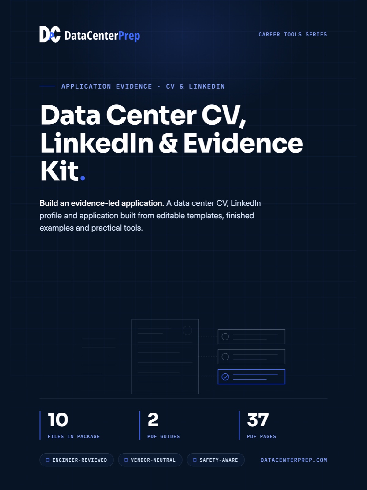 Data Center CV, LinkedIn & Evidence Kit product cover