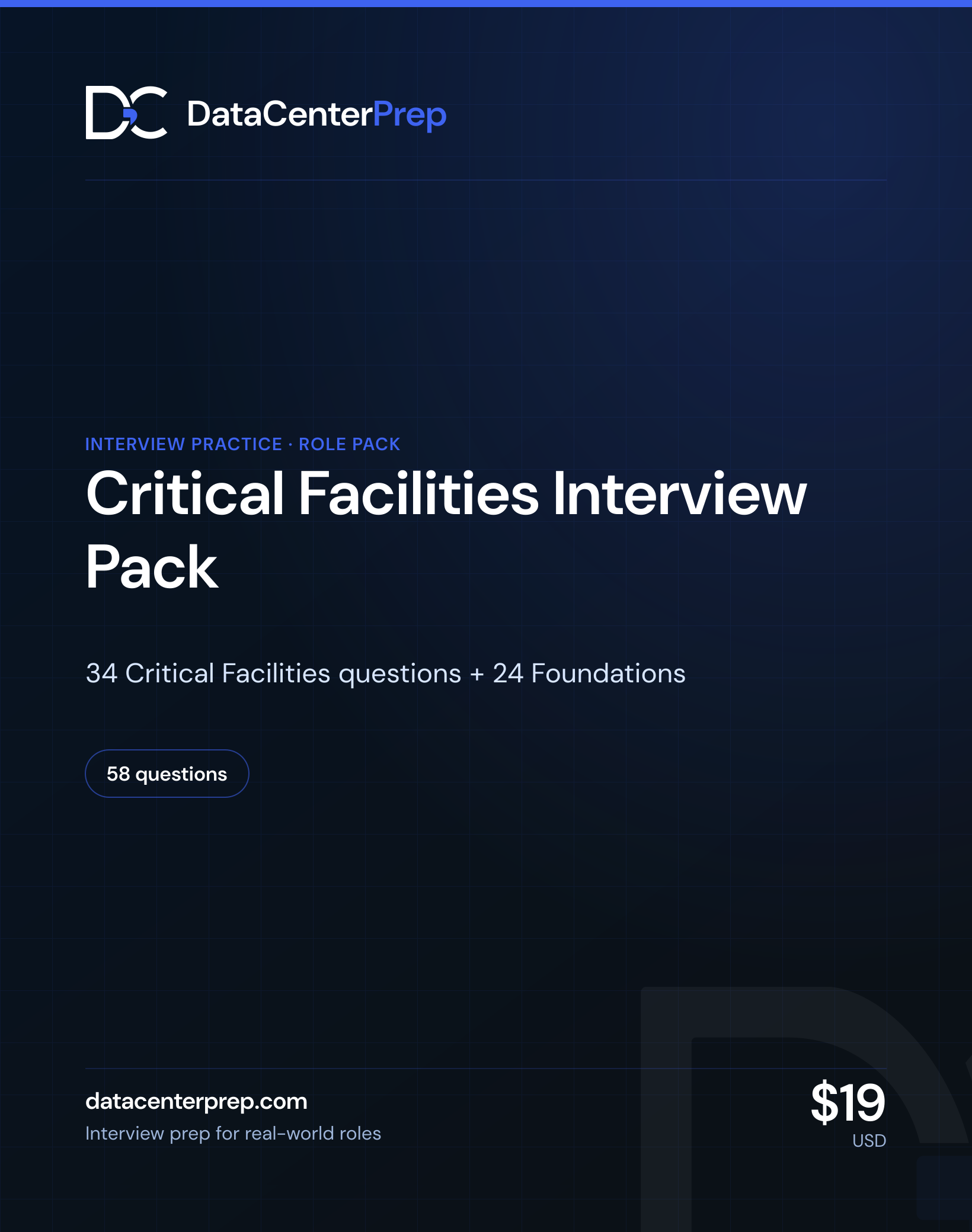 Critical Facilities Interview Pack — product cover