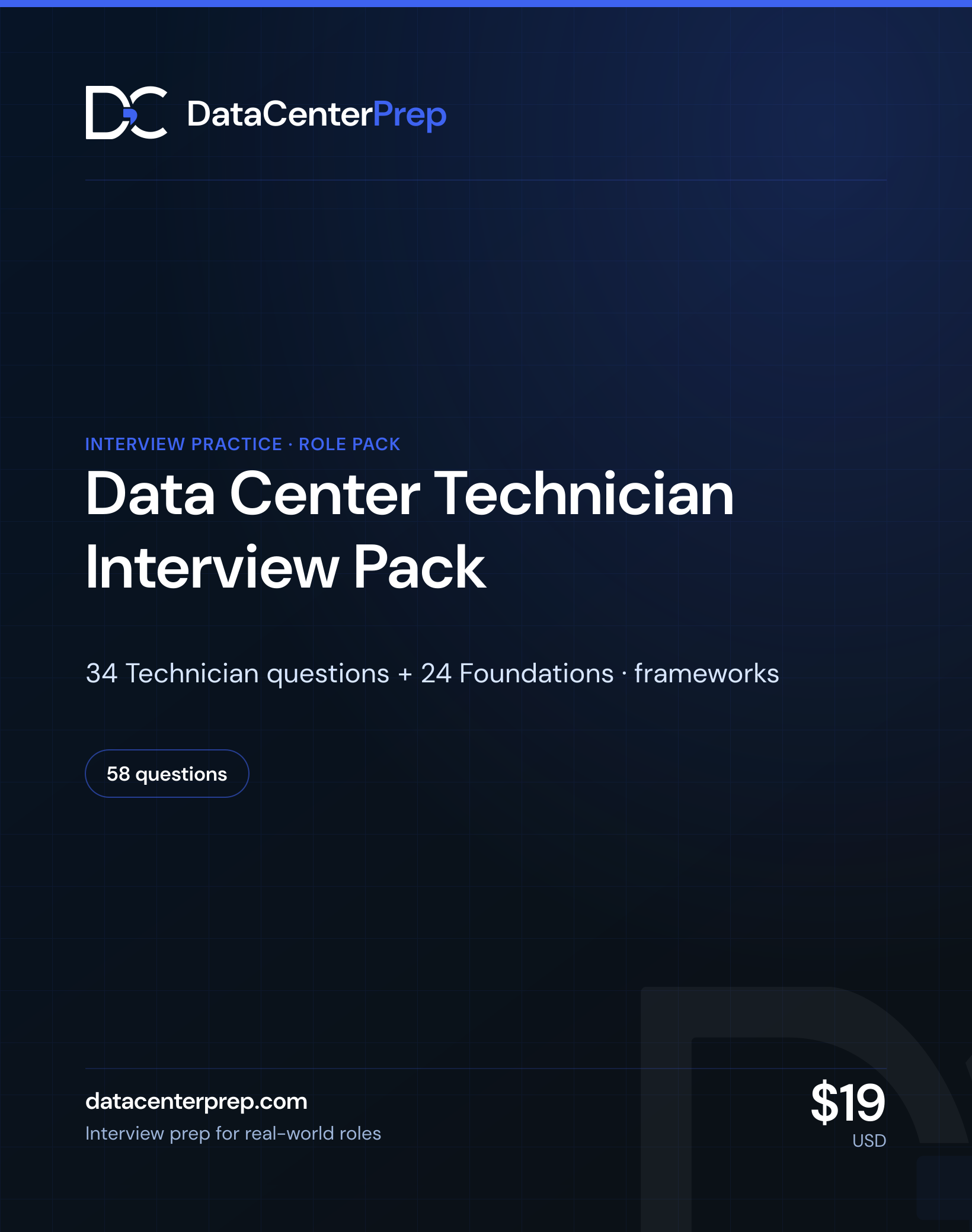Data Center Technician Interview Pack — product cover